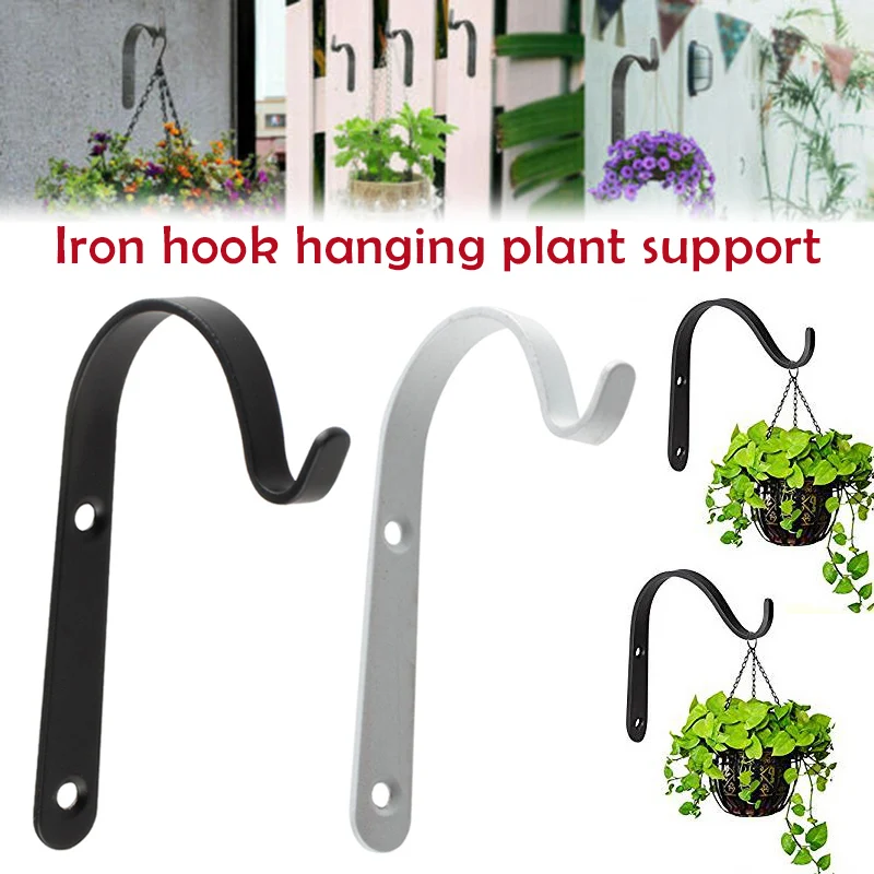 

1/4/10 Pcs Hanging Basket Brackets Metal Strong Outdoor Wall Garden Hook Decoration Hanging Metal Basket Garden Hanging Pots