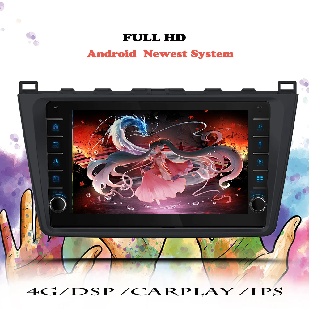 

2 Din Android Car Radio For Mazda 6 Rui wing 2007 2008 2009 2010 2011 2012 Multimedia Video Player Navigation GPS DVD Head Unit