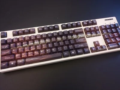 1 комплект 60/87/104 ключи под дерево PBT сублимационный Шапки белая освещенная контржурным светом механическая клавиатура Шапки для MX Переключатель