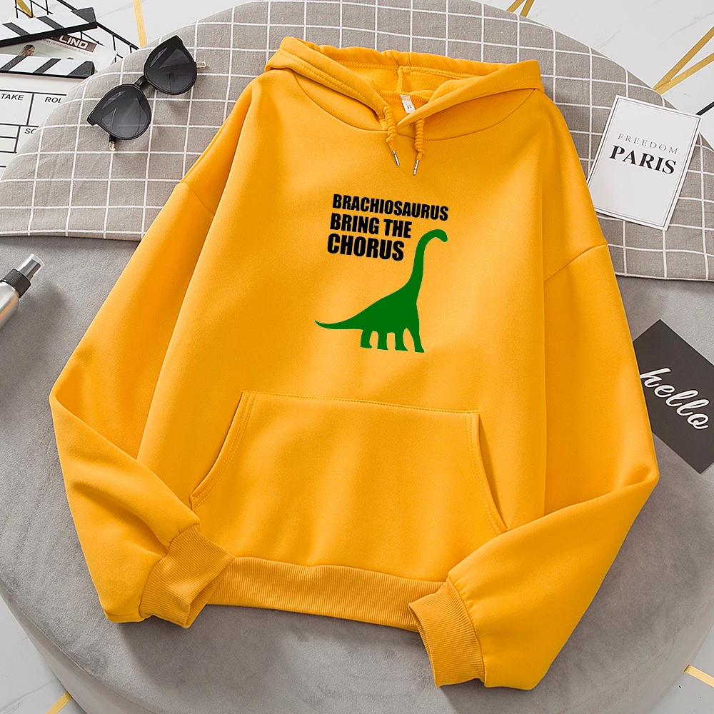 Cute Dinosaur Hoodie Aesthetic Clothes Oversized Harajuku Sweetshirt Cartoon Print Kpop Clothes for Women Long Sleeve Pocket Top