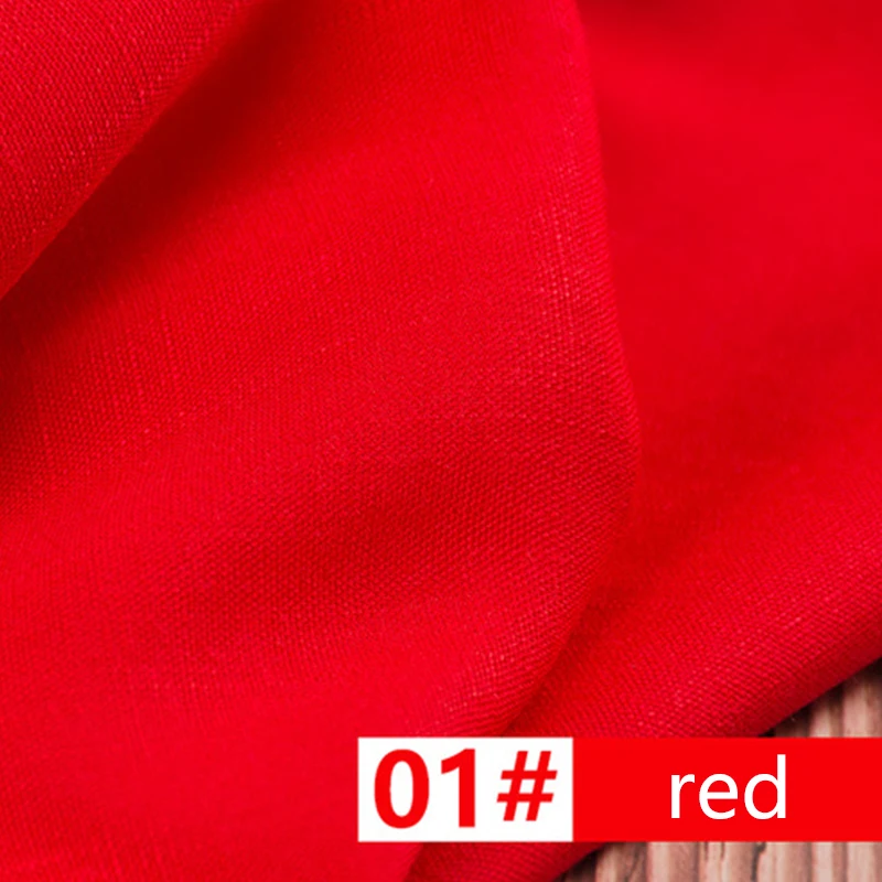 red Хлопок, лен, Помытый бамбуковый хлопок, льняная ткань, одежда, платье, ткань DIY ручной работы, стеганное лоскутное шитье, мягкая ткань, Новинка - Цвет: red