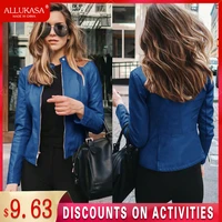 2021 autumn womens jacket pu leather warm fashion long sleeved top womens motorcycle bomber jacket with zipper