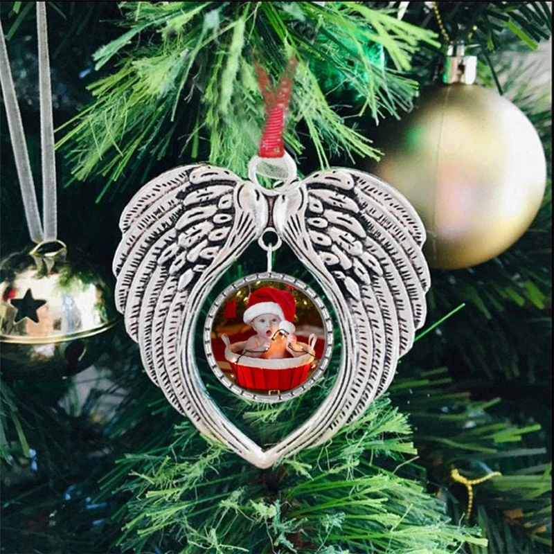 

Angel Wing DIY Photo Blank Hot Transfer Printing Pendant MDF Jewelry Making X7YA