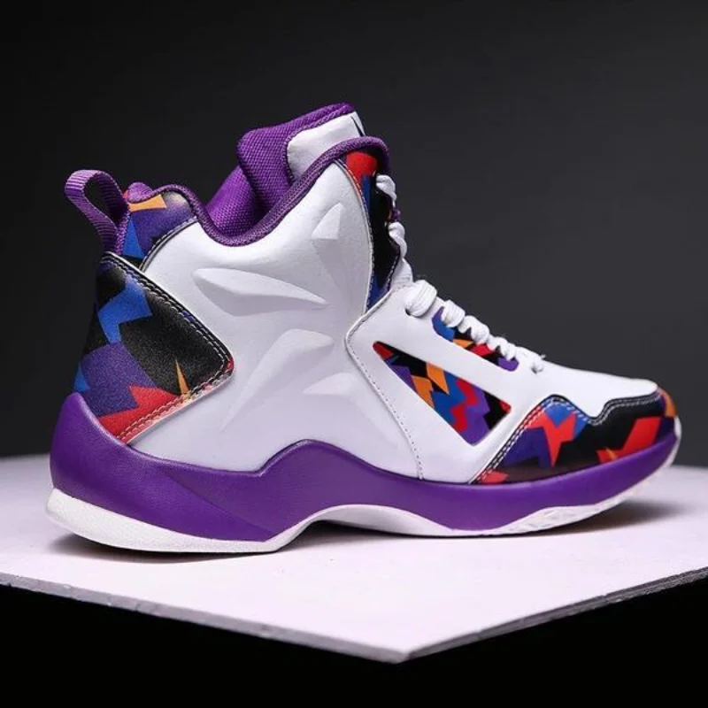 

Men Women Basketball Shoes Men Color Matching Light Comfortable Shock Absorption Male Sneakers Outdoor Slow Walking Couple Shoes