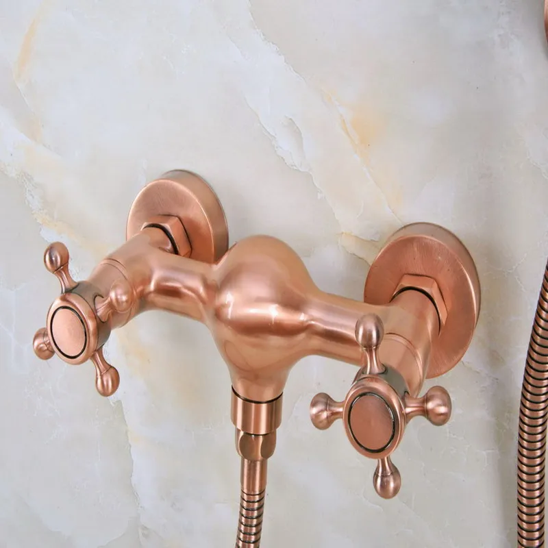Античная красная медь латунь ванная комната ручные насадки для душа кран Набор
