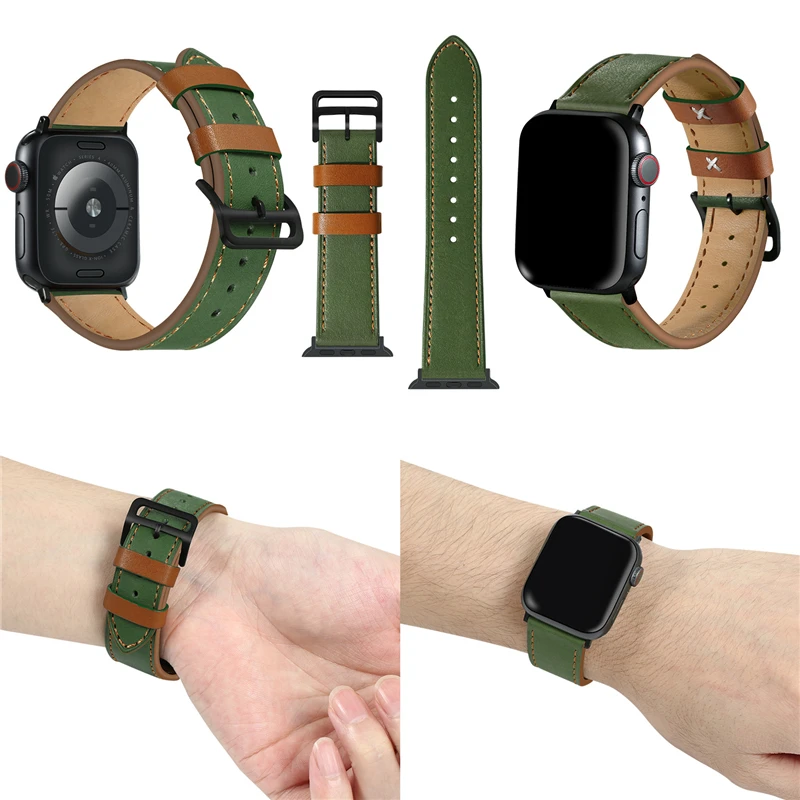 Одиночный Тур кожаный ремешок для Apple watch band 5 4 44 мм 40 мм correa 42 мм 38 мм ремешок для часов Iwatch series 5 4 3 2 Аксессуары для часов