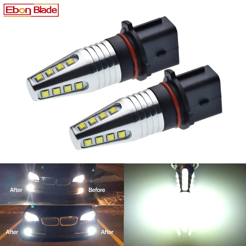 2pcs 6000K White Canbus Error Free Car Lights High Power 80W P13W PSX26W Bulbs For Auto Fog Lamp Driving Running Light Source