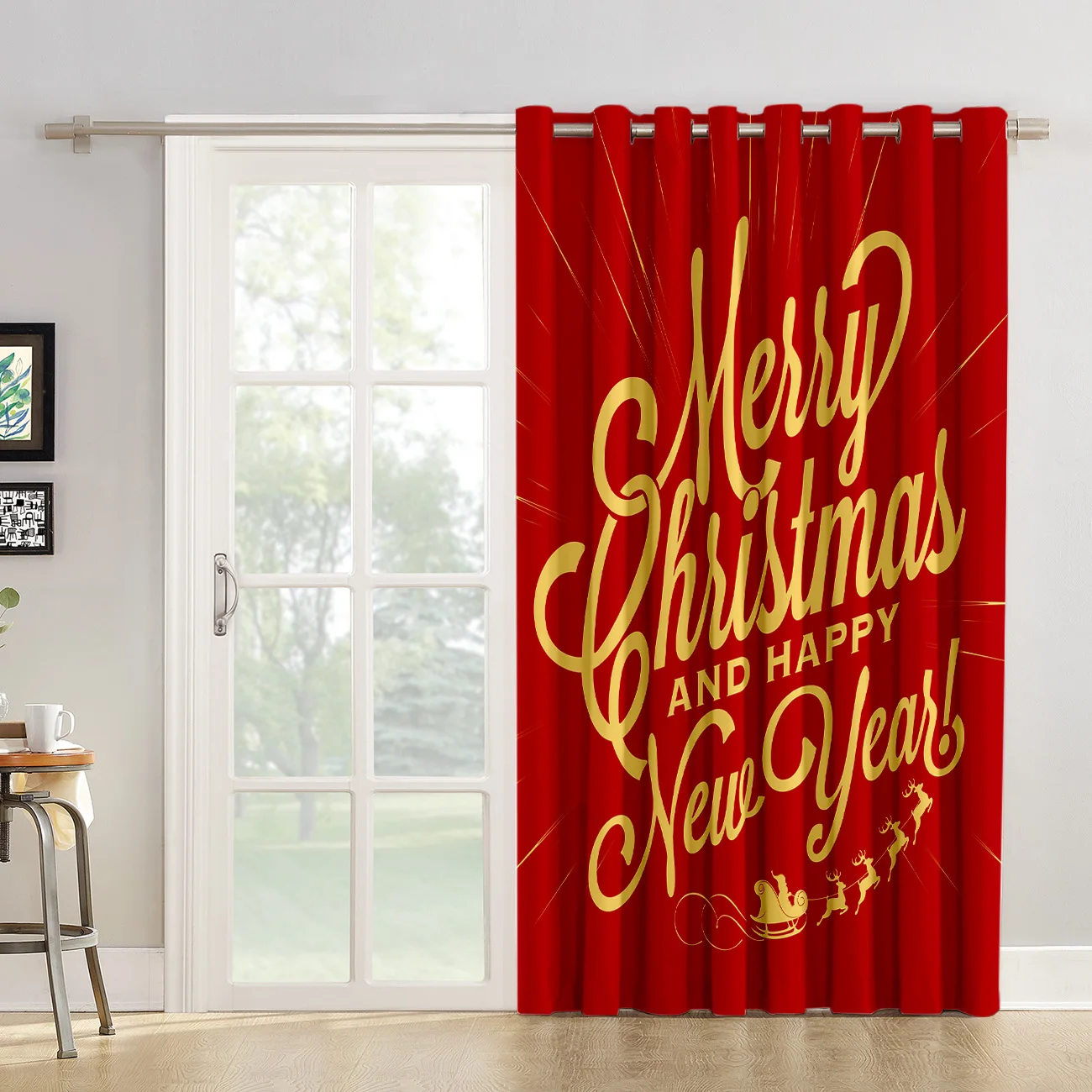 Merry Christmas оконные занавески подзор для ванной комнаты кухонные домашние тканевые