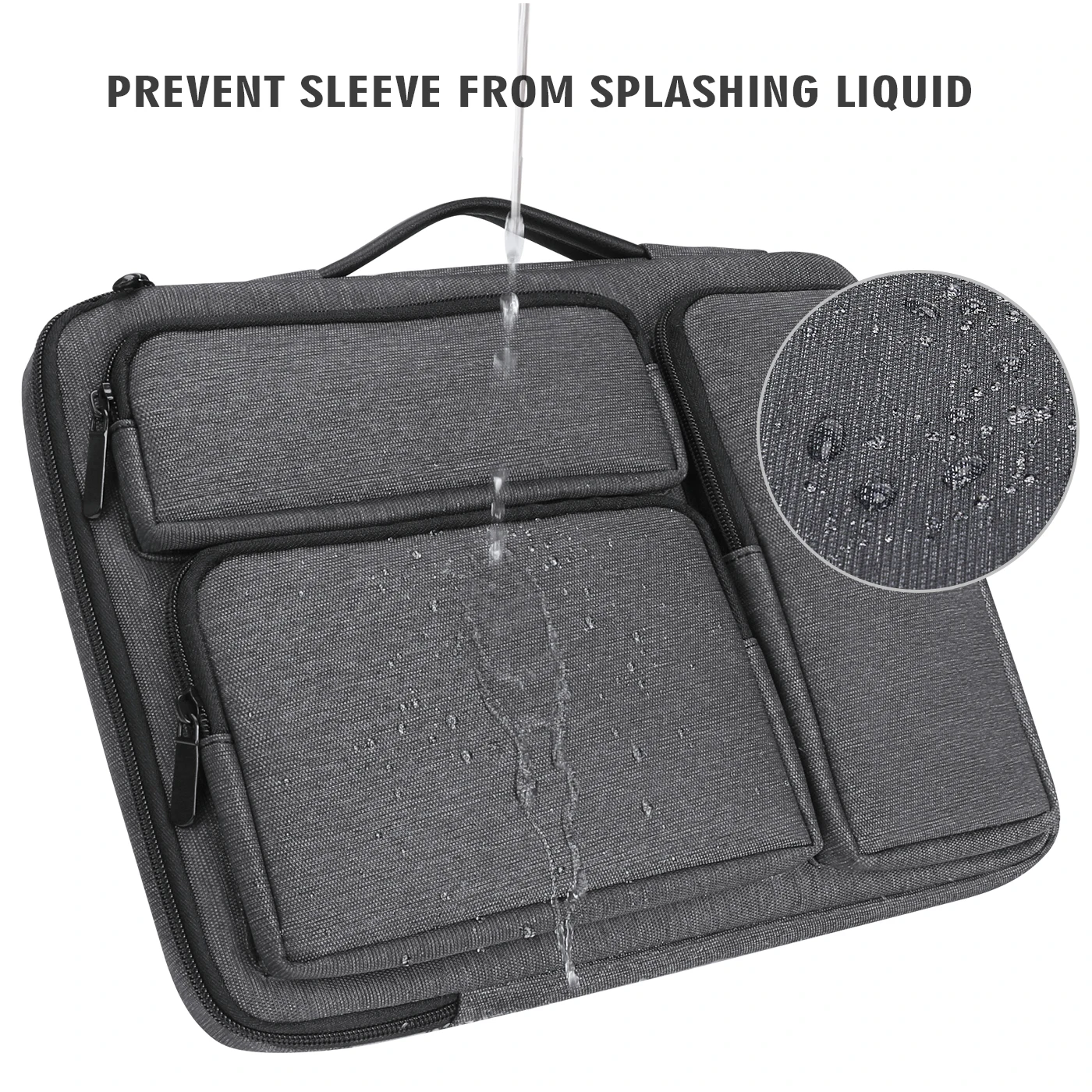 Laptop Messenger Bag, 13-13.3 inch Laptop Briefcase Sleeve with 3 Front Zipper Pockets Large Capacity for 13.3’’ Macbook Dell HP