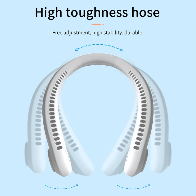 

2000mAh Mini Neck Fan Portable Bladeless Fan Rechargeable Leafless Hanging Fans Air Cooler Cooling Wearable Neckband Fans 2021