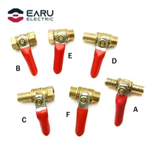 Handle 6-12MM Hose Barb Inline Brass Water Oil Air Gas Fuel Line Shutoff Ball Valve Pipe Fittings Pneumatic Connector Controller