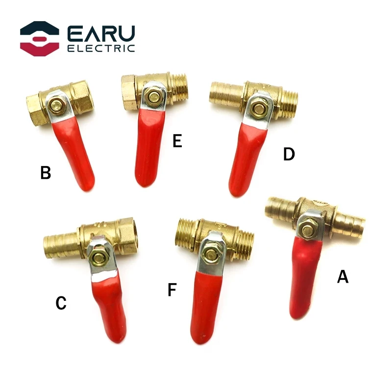 Ручка 6-12 мм штуцер для шланга встроенный латунный запорный шаровой клапан воды