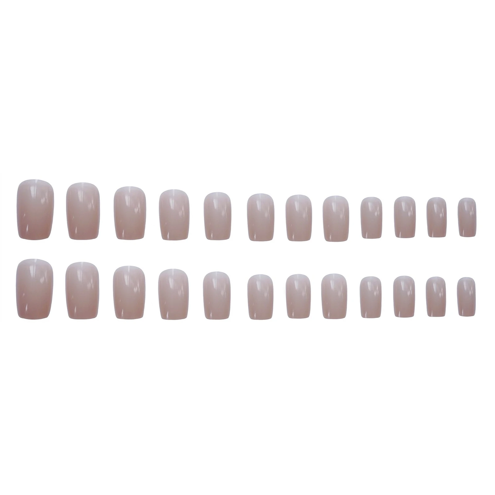 

24pcs Natural Color Nail Extension Patch False Nail Set Waterproof Nail Art Supplies With Glue BUTT666