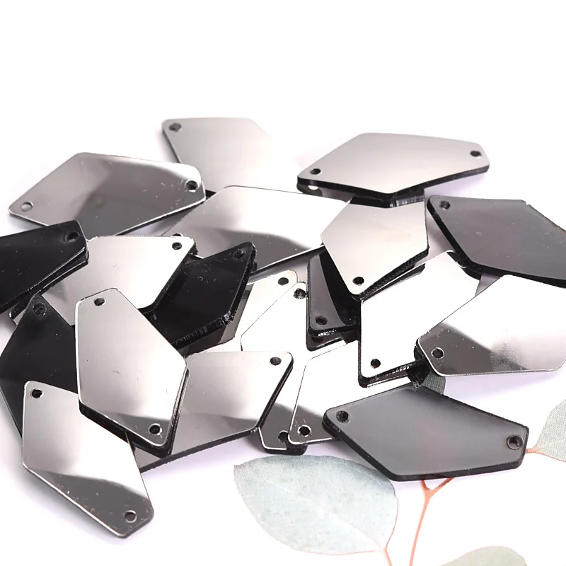 Высокое Качество гематит 20 шт Flatback Акриловые зеркальные пришивные стразы