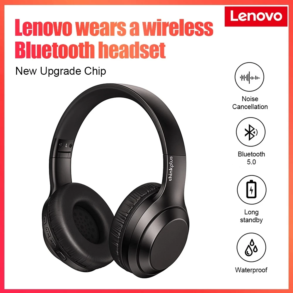 

Lenovo Thinkplus TH10 Wireless Bluetooth Headset AUX Audio Interface Dual Power Loudspeakers Headphones Sports Running Headset