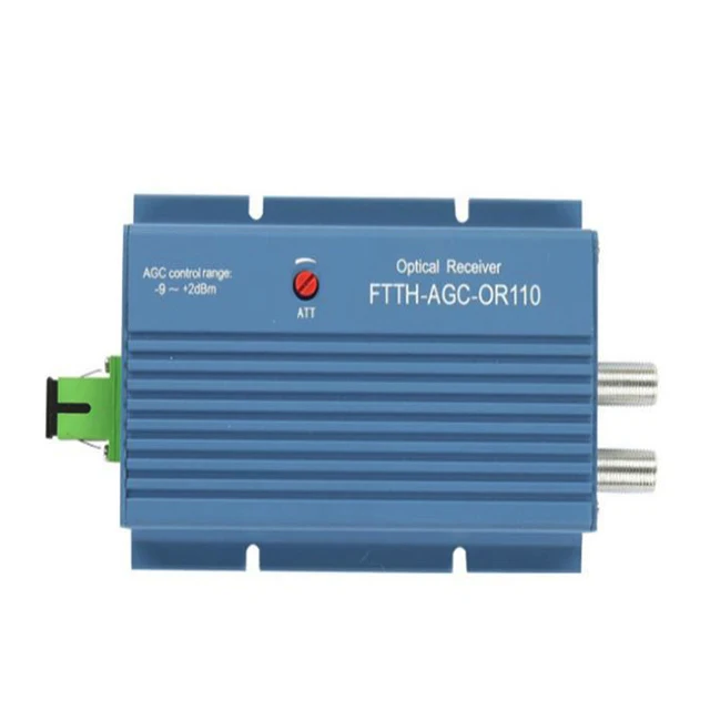 

High level 2 output FTTH Digital and analog CATV ftth micro fiber optical receiver OR110 1550nm node with AGC filter SC fiber
