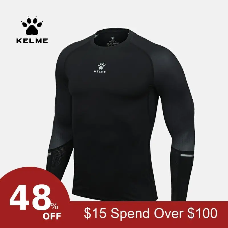 KELME, новинка, Мужская футболка для бега, трико, длинный рукав, топы и тройники, Мужская компрессионная рубашка для фитнеса, быстросохнущая футболка, одежда 3871102