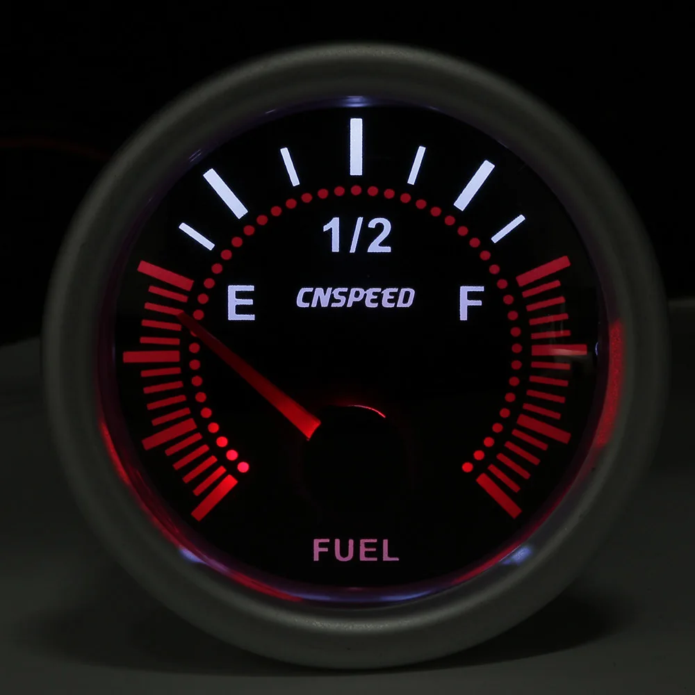 CNSPEED 12 В Автомобильный датчик уровня топлива E-1/2-F указатель " 52 мм Универсальный Белый светодиодный измеритель дыма с датчиком топлива Масляный поплавок YC101317