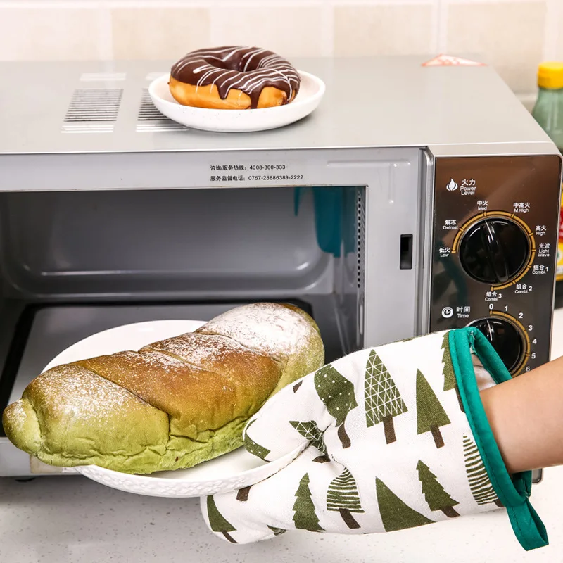 

1Pc Cotton Oven Gloves Heatproof Mitten Kitchen Cooking Microwave Oven Mitt Insulated Non-slip Glove Thickening