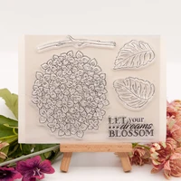 1pc hydrangea transparent clear silicone stamp seal cutting diy scrapbook rubber coloring embossing diary decoration reusable