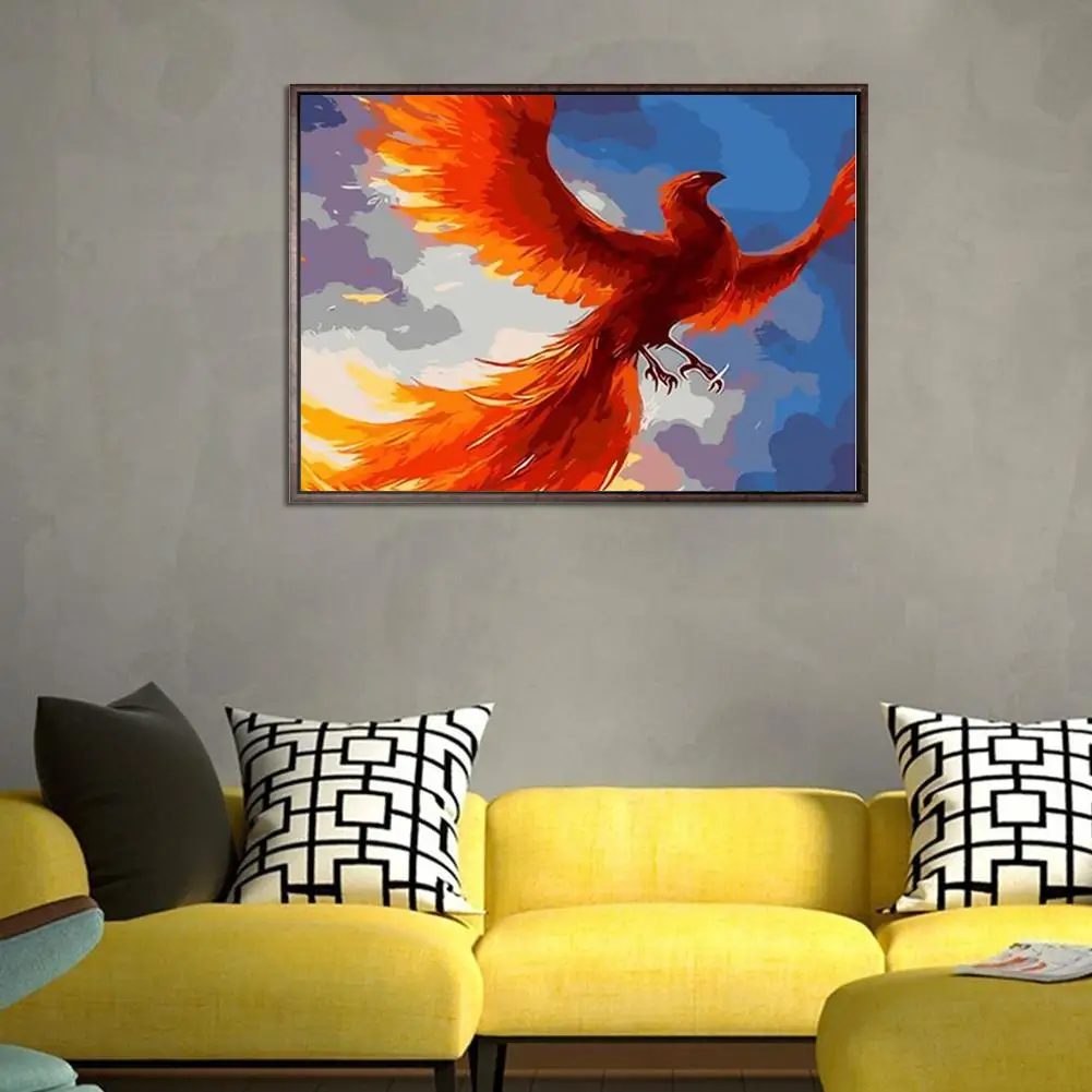Феникс Холст Картина маслом по номерам стены DIY Ремесло Декор для гостиной