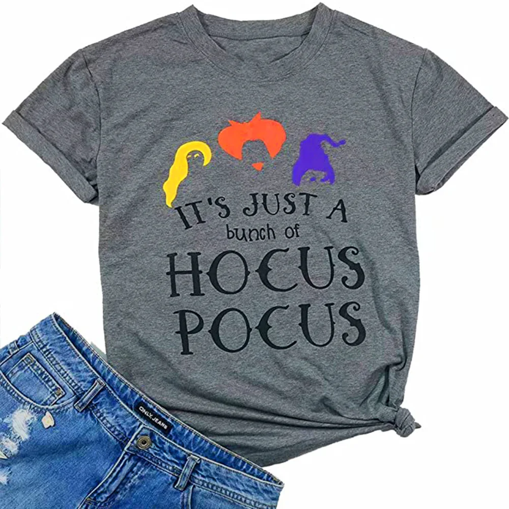 

Halloween T Shirt Print Womens Shirts Gothic 2020 Fashion Graphic Tees Girls Plus Size Women Witch Sisters