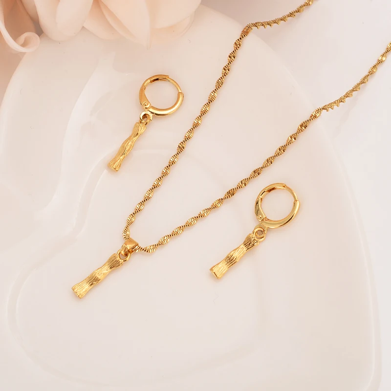 

gold Necklace Earring Set Women Party Gift Dubai pillar Jewelry Sets wedding bridal party gift DIY charms girls kid Jewelry