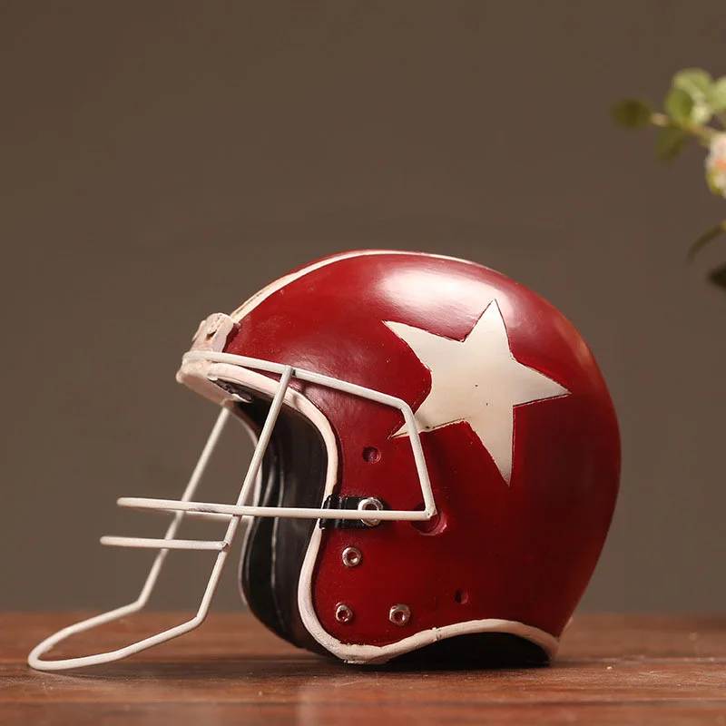 Ретро американский футбол бейсбольный шлем Кепка Смола ремесло подарок домашний