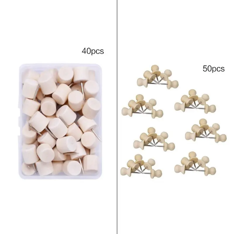 

2021 Новинка 90 шт. деревянные булавки, в комплекте булавки для соломенной шляпы, цилиндрические булавки, декоративные для пробковых досок, кар...