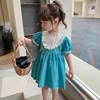 2021 Summer Children Casual Dress Kid Clothes Pasted Cloth Korean Baby Short Sleeve Princess Skirt Kids Dresses for Girls 4