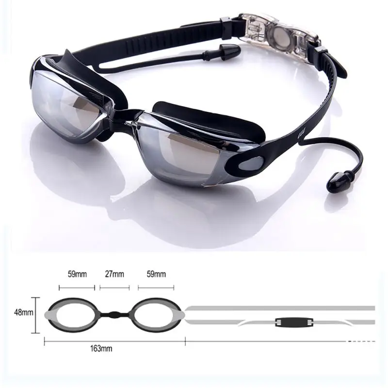 Professional Swimming Goggles with Earplug Men Women Anti-fog UV Protection Waterproof Silicone Glasses Swim Eyewear | Спорт и