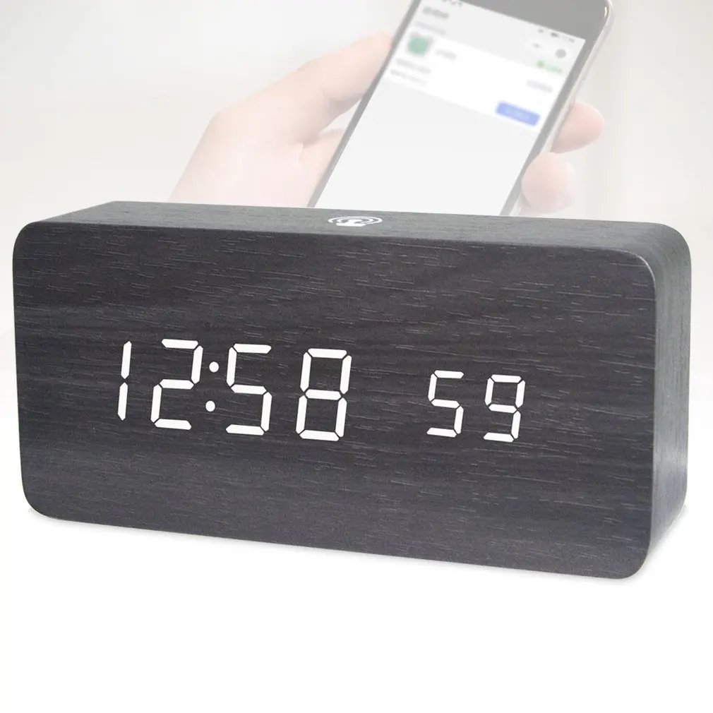 2020 Горячая Голосовое управление светодиодный Будильник цифровой термометр