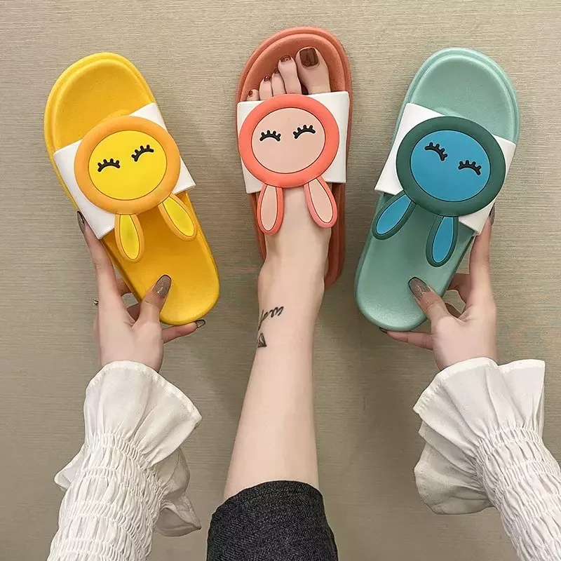 

2021 New Slippers Women Summer Thick Bottom Indoor Home Couples Home Bathroom Non-slip Soft Ins Tide To Wear Cool Slippers