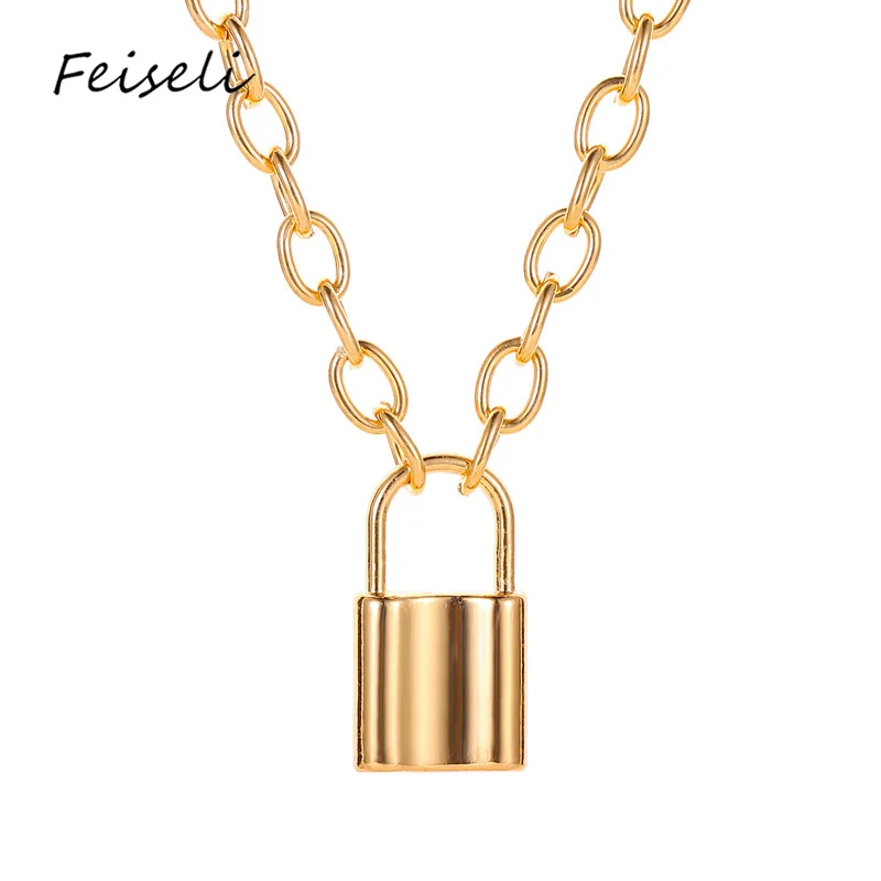 Feiseli креативная Серебряная Золотая Короткая подвеска &quotзамок&quot для женщин