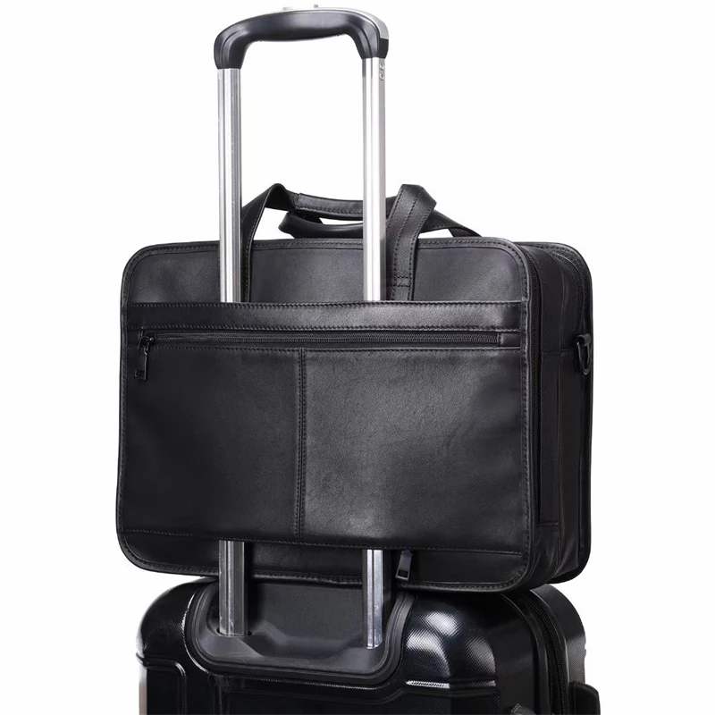 

Men's Cowhide Leather Briefcase Mens Genuine Leather Handbags Crossbody Bags High Quality Luxury Business Messenger Bags Laptop