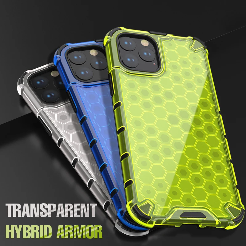 

Shockproof Armor Phone Case for iPhone 12 13 Pro 11 12Pro Max Honeycomb Airbag Cover for iPhone X XR XS Max 7 8 9 Plus SE 2020
