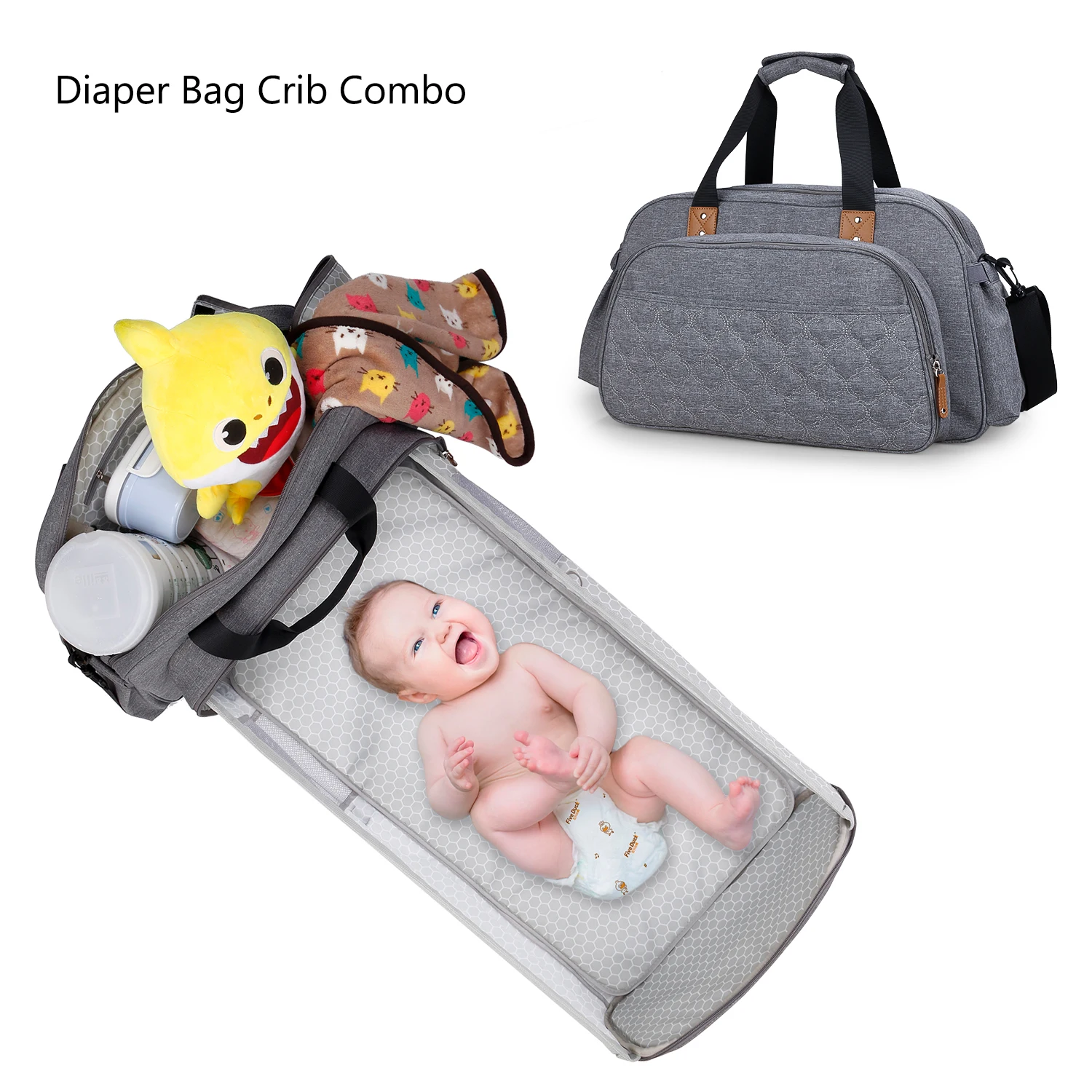 

Convertible Baby Diaper Bag Baby Bed Diaper Changing Table Pads For Outdoor Get Organized with Multi-Purpose Travel Baby Bag