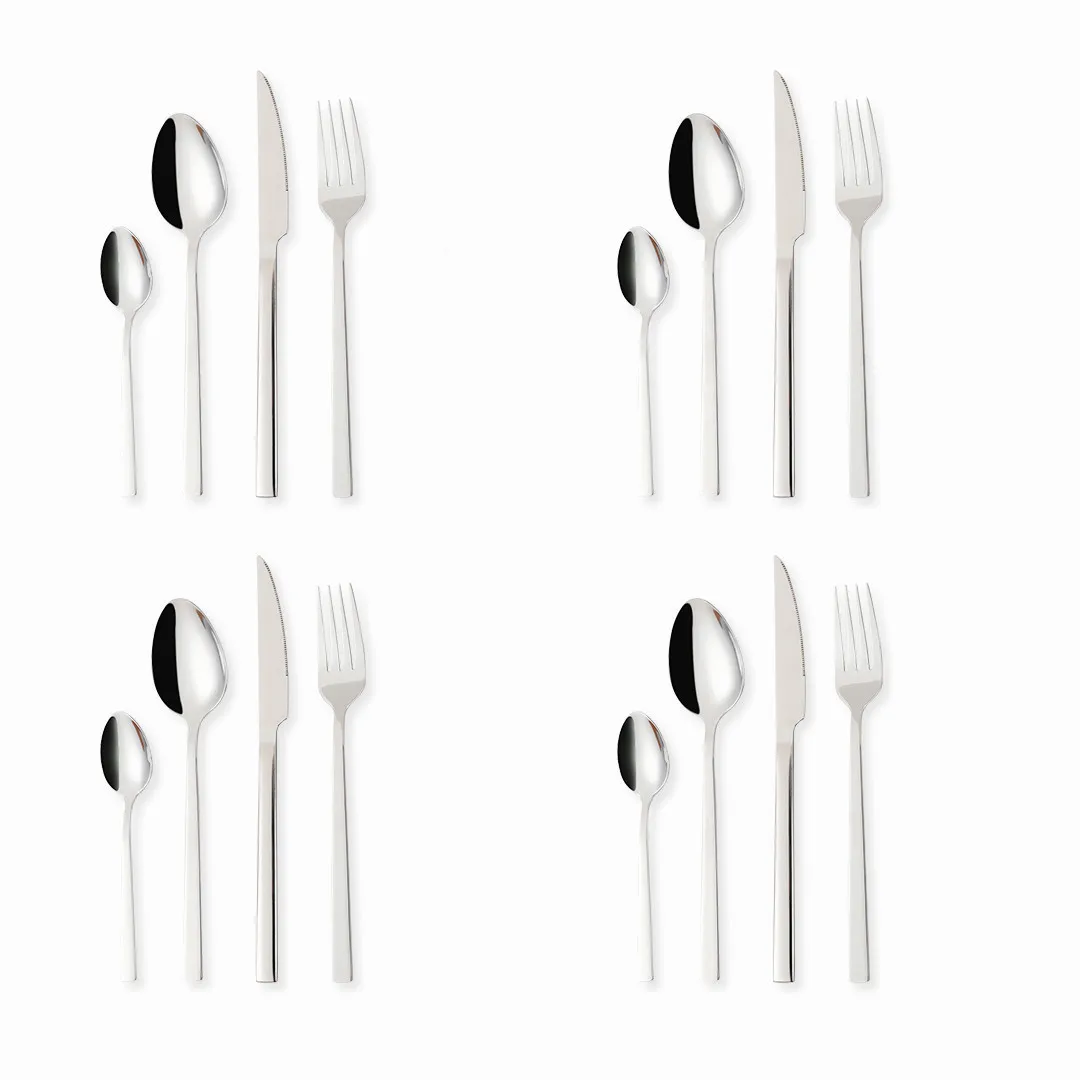 Home Stainless Steel Cutlery Set Spoon Fork Knife Kitchen Tableware 16Pcs Mirror Silverware Set Dinnerware Flatware Dropshipping