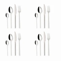 home stainless steel cutlery set spoon fork knife kitchen tableware 16pcs mirror silverware set dinnerware flatware dropshipping