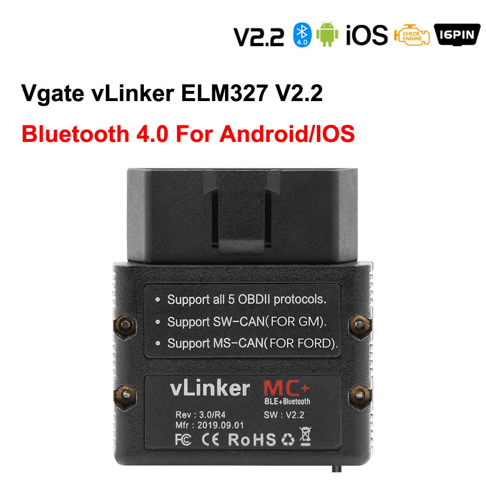 

Vgate vLinker MC + ELM327 V2.2 WIFI Forscan ELM 327 для автомобиля OBD2 Bluetooth 4,0 Автомобильный диагностический сканер Инструмент для Android/IOS