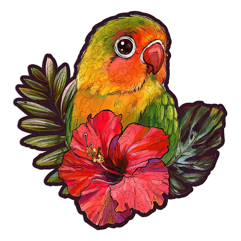 

Новый деревянный пазл с цветами и птицами, 3D игрушка «сделай сам», искусственная головоломка для взрослых и детей, 50, 100, 150 шт., популярная руч...