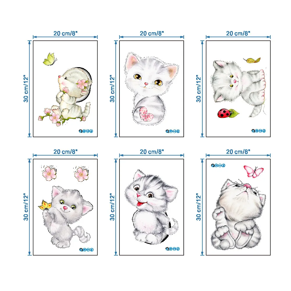 

Cute Cat Toilet Stickers for Washroom Decoration Cartoon Cat Pattern Wall Stickers for Kids Room Decor Wallpaper