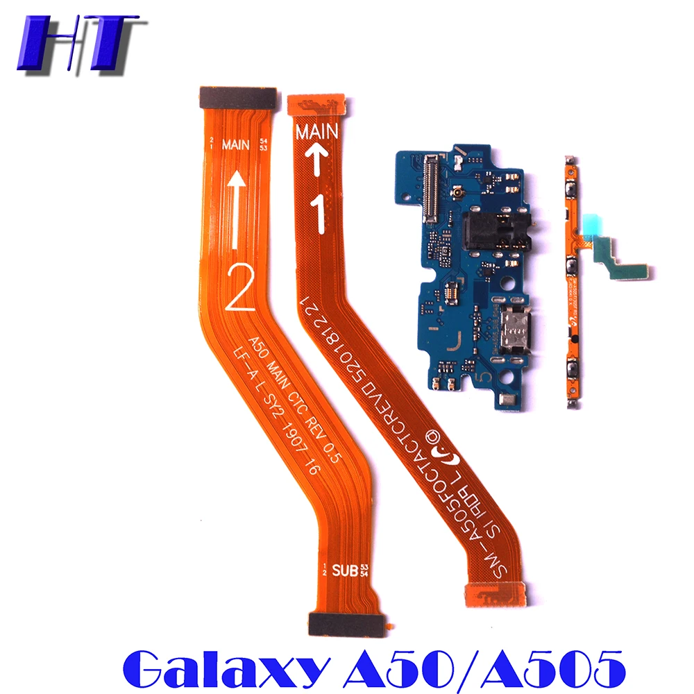 Гибкий кабель для микрофона Samsung Galaxy A50 A505F A505DS A505FN материнская плата с боковыми