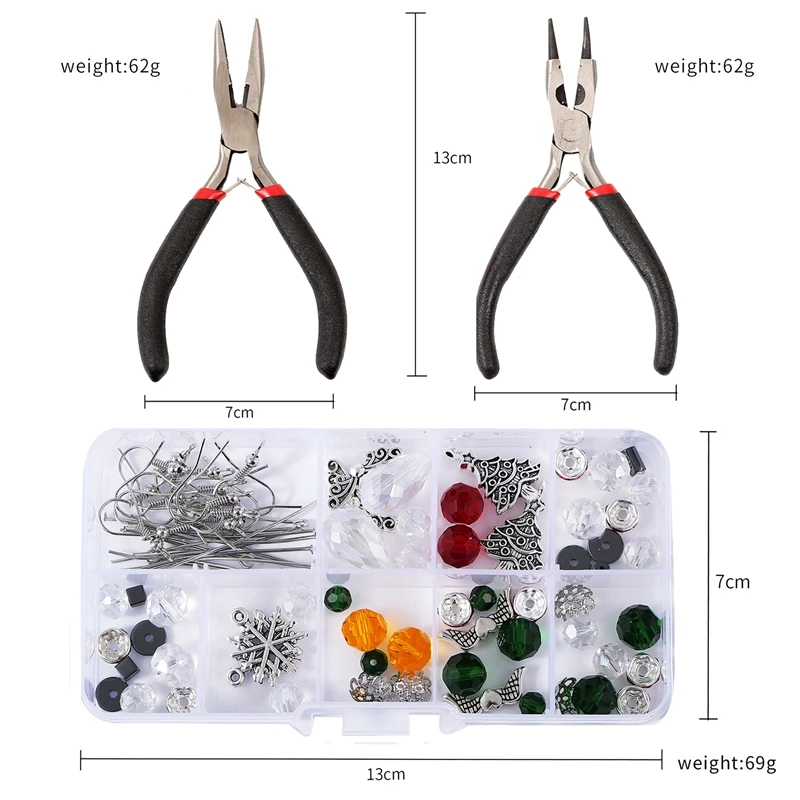 

Christmas s Snowflake Christmas Tree Crystal Accessories Material Pliers Earrings Pendant Necklace Bracelet DIY