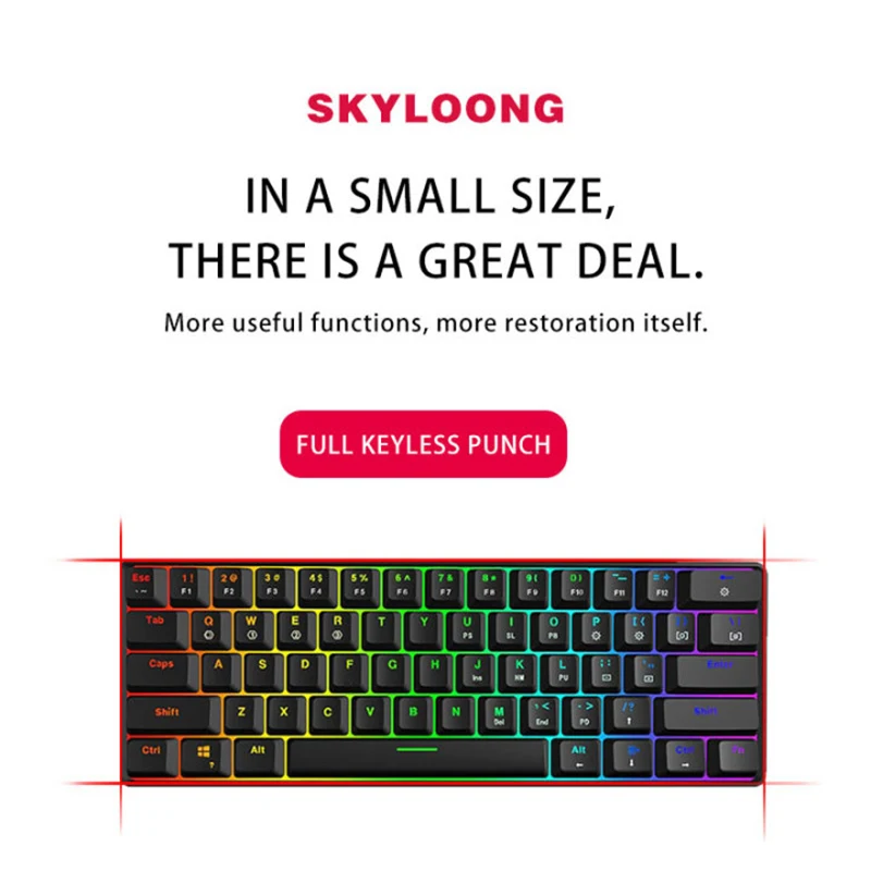 

SKYLOONG GK61 Mini Gamer Mechanical Keyboard Hot Swap RGB Backlit Gaming Keyboard Mx Gateron Yellow SK61 For Laptop Tablet Phone