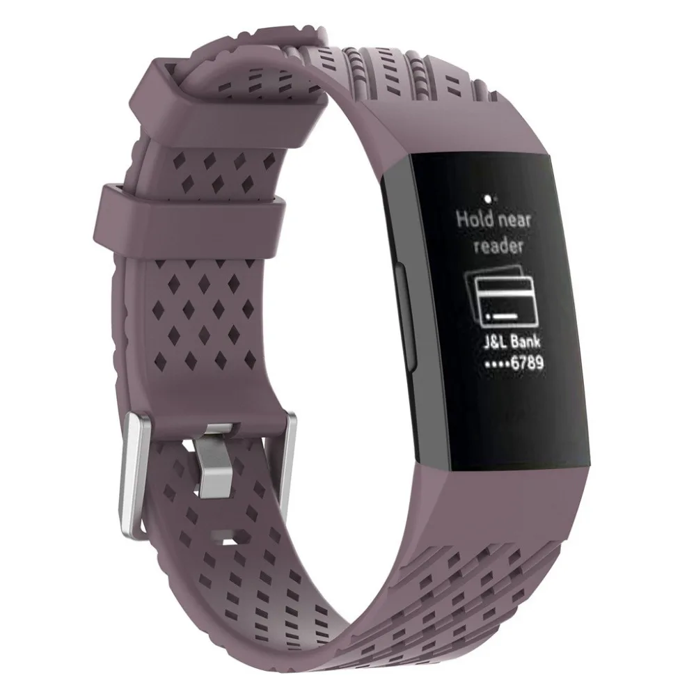 Браслет ремешок для fitbit модный спортивный дышащий силиконовый браслет ремешок для Fitbit Charge 3 Прямая поставка