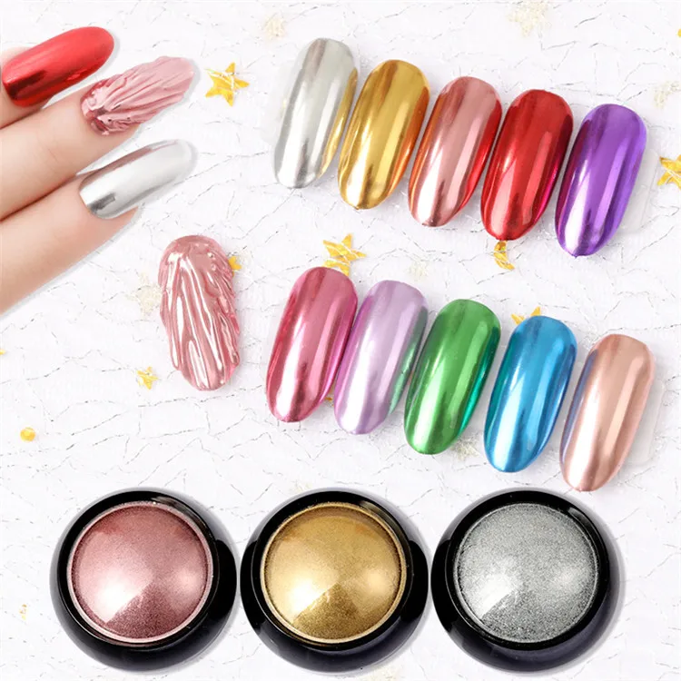 

Nail Art Titanium Powder Explosion Aurora Mirror Powder Pure Color Electroplating Magic Mirror Powder Nail Glitter 11 Styles