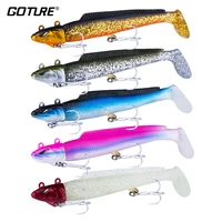 goture 5pcsset jig head soft fishing lure silicone wobblers swimbait artificial bait for carp pike fishing 21g 28g soft lure