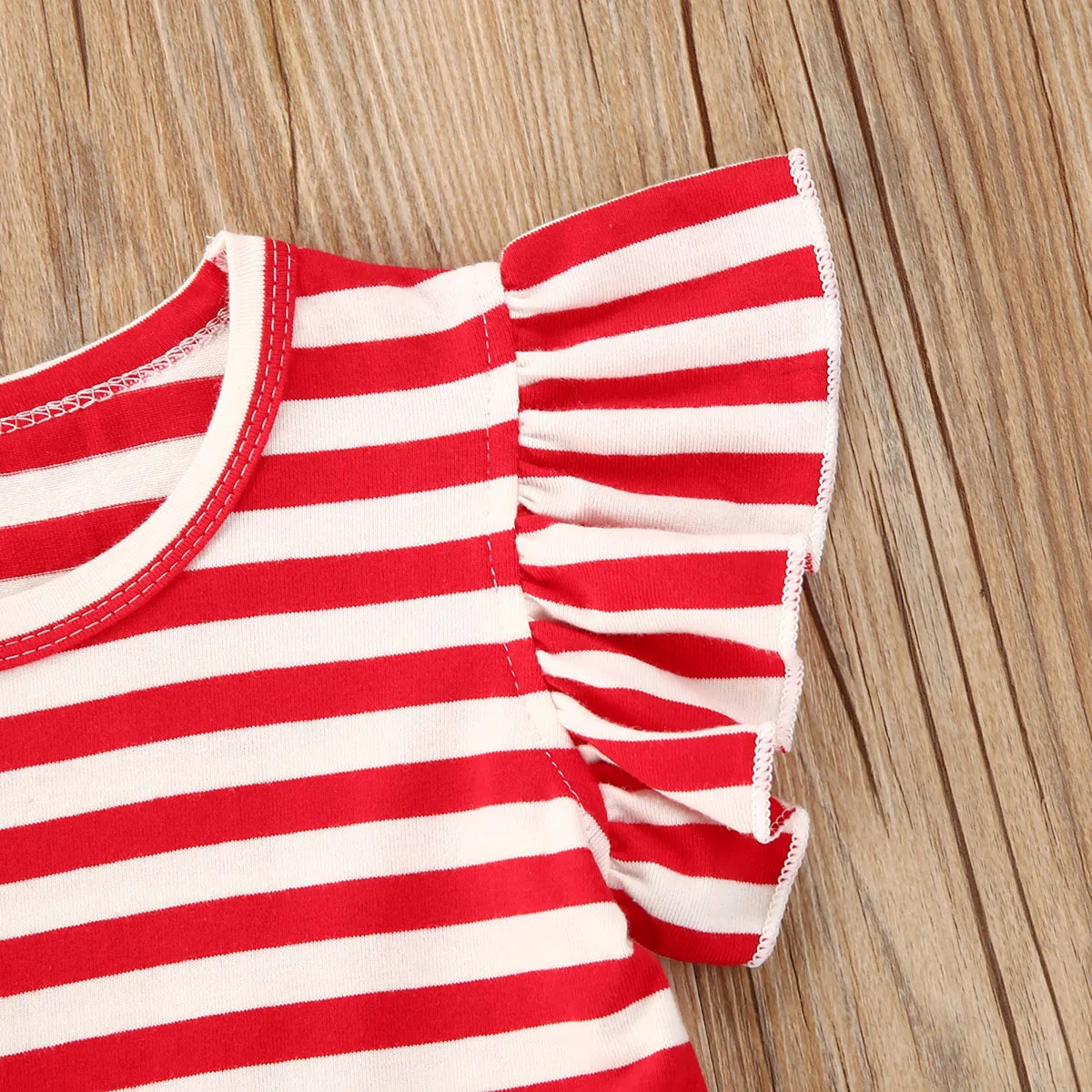 Детское платье модное с цветочным принтом в красную полоску стиле пэчворк