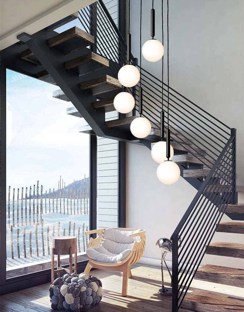 Nordic Led подвесные светильники стеклянный шар подвесная потолочная лампа золотой